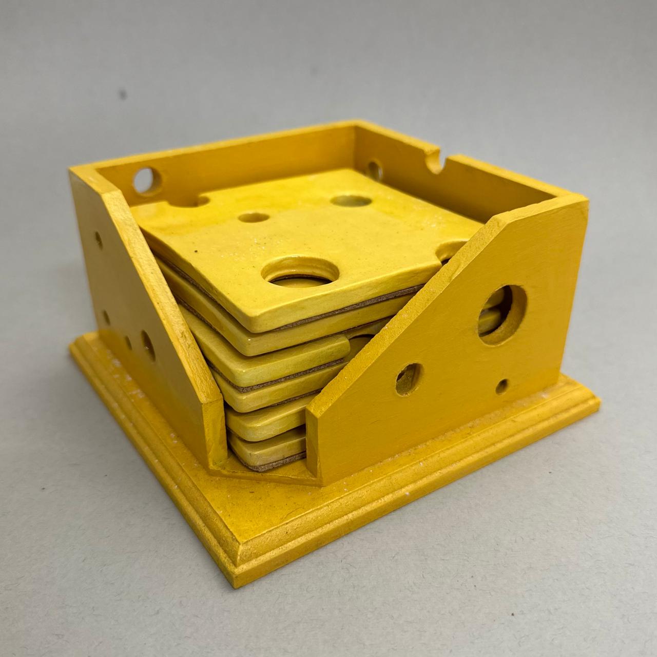 6 cheese slices coaster set in Cheese box