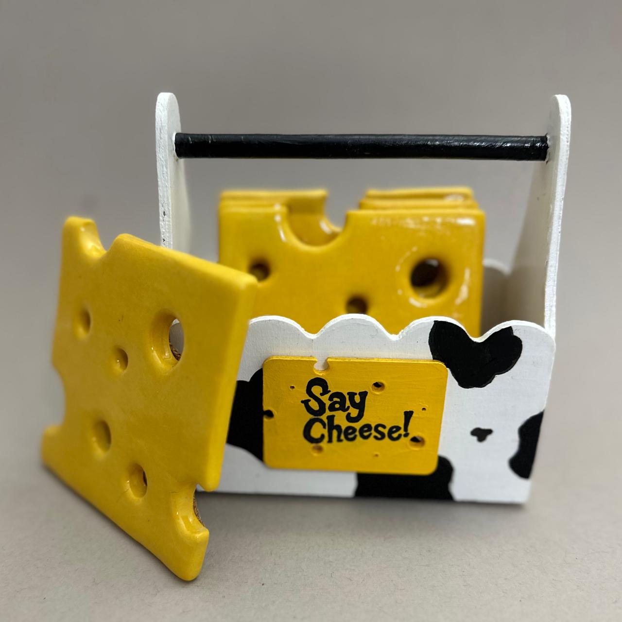The SAY CHEESE! coasters