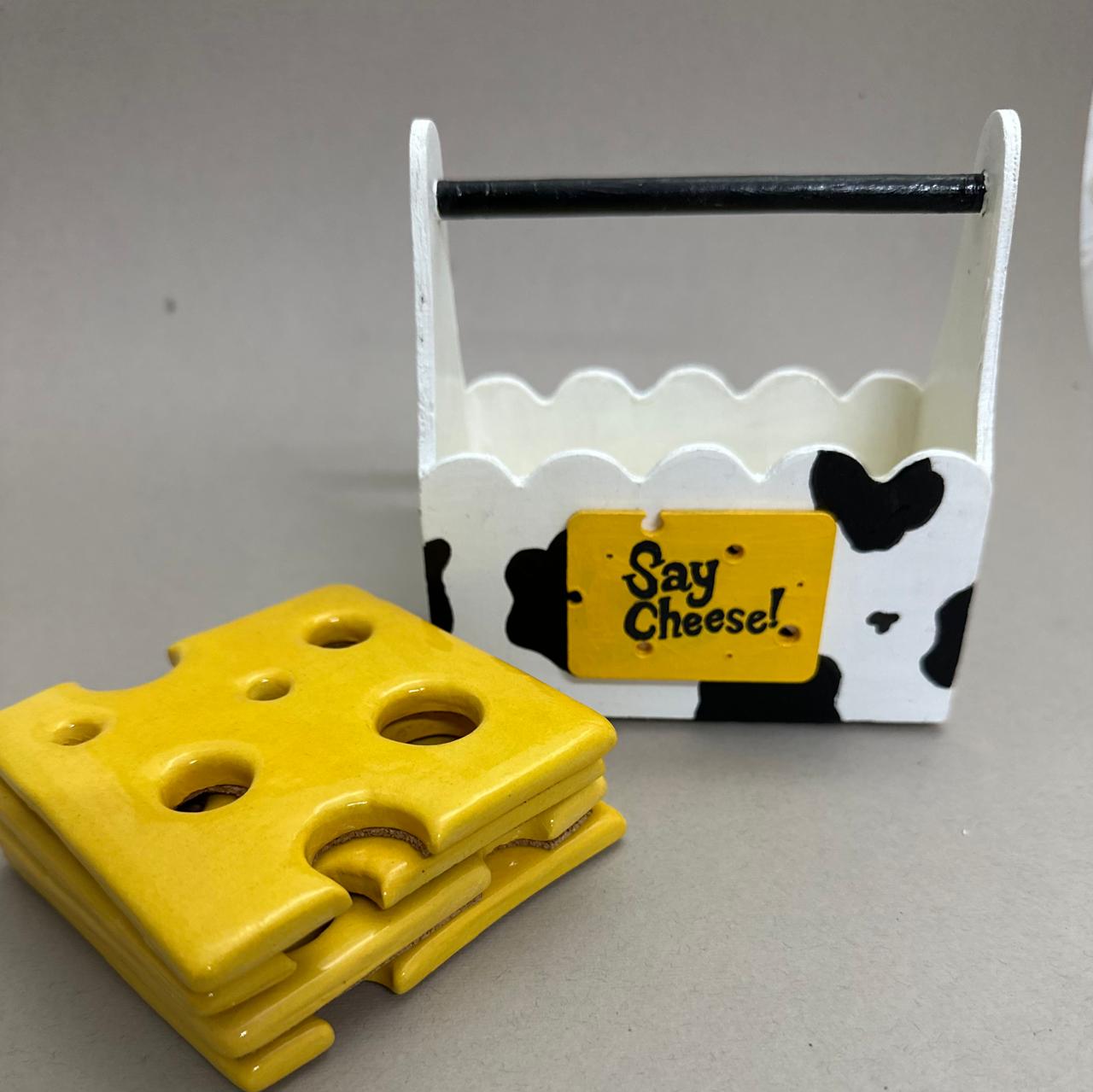 The SAY CHEESE! coasters